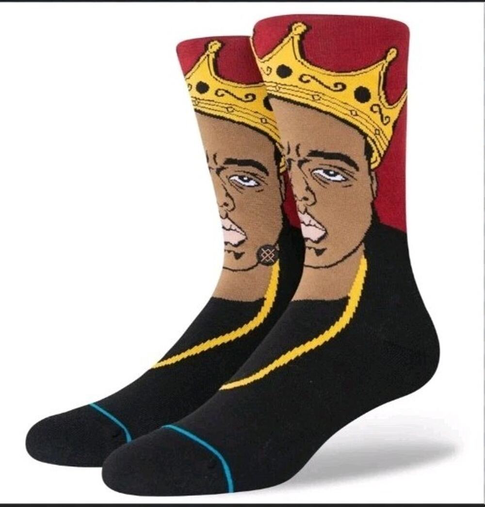 Stance Notorious Big Biggie Resurrected Crew Height Socks Boys Large 2 - 5.5 NWT